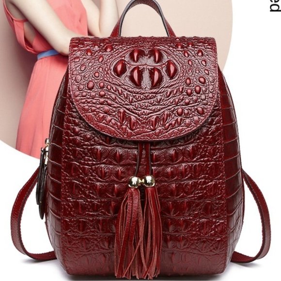 Women\'s knapsack made of cowhide and crocodile main image 4